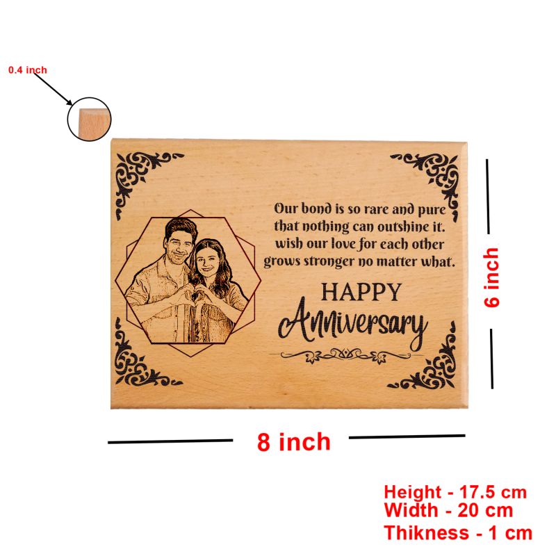 Happy Anniversary Gift For Couple Personalized Photo & Text Photo Frame Plaque